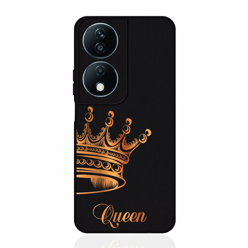 Чехол для смартфона Honor X7b черный силиконовый Парный чехол корона Queen чехол для смартфона honor 90 lite черный силиконовый парный чехол корона king