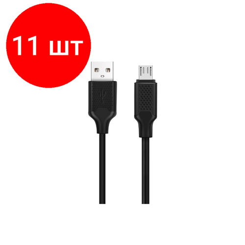 Комплект 11 штук, Кабель USB A - Micro USB, HARPER, BCH-321, 1м, черный H00002944 комплект 6 штук кабель usb a micro usb harper bch 321 1м черный h00002944