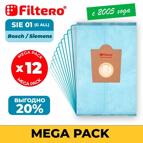 мешки пылесборники filtero sie 01 mega pack экстра anti allergen 12 штук Мешки-пылесборники Filtero SIE 01 Mega Pack экстра Anti-Allergen, 12 штук