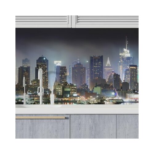 Наклейки на стену для кухни «Ночной город»