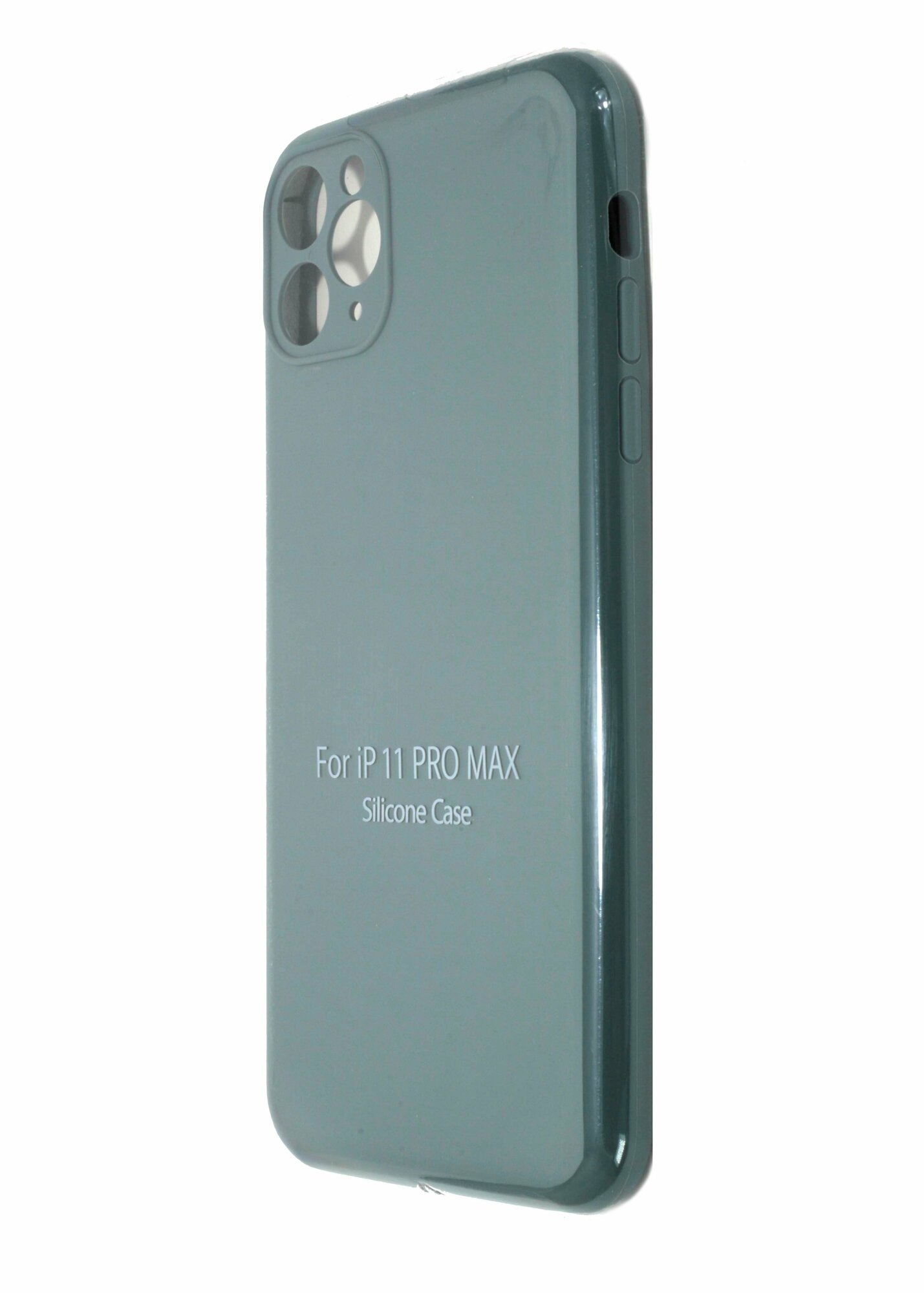 Чехол-накладка для iPhone 11 Pro Max VEGLAS SILICONE CASE NL Защита камеры хвойно-зеленый (58)