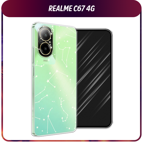 Силиконовый чехол на Realme C67 4G / Реалми C67 4G Созвездия, прозрачный силиконовый чехол на realme c67 4g реалми c67 4g enjoy every moment мрамор