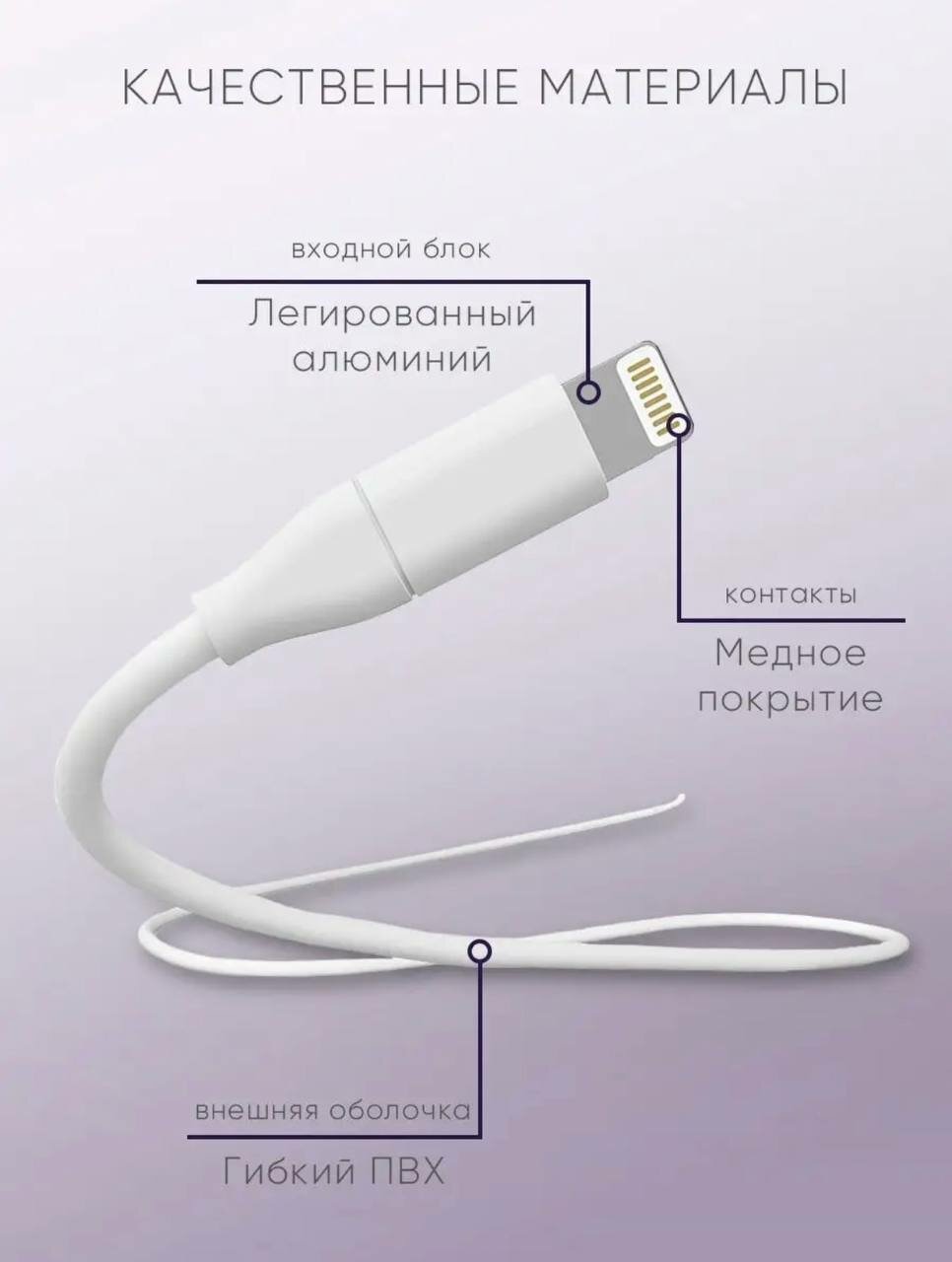 USB - кабель Lightning Borofone BX51 / Кабель для зарядки и передачи данных / Провод для iPhone (белый)