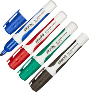 Набор маркеров для белых досок Attache Selection Rarity, 4 цвета, стираемые, толщина линии 2-3 мм, круглый наконечник