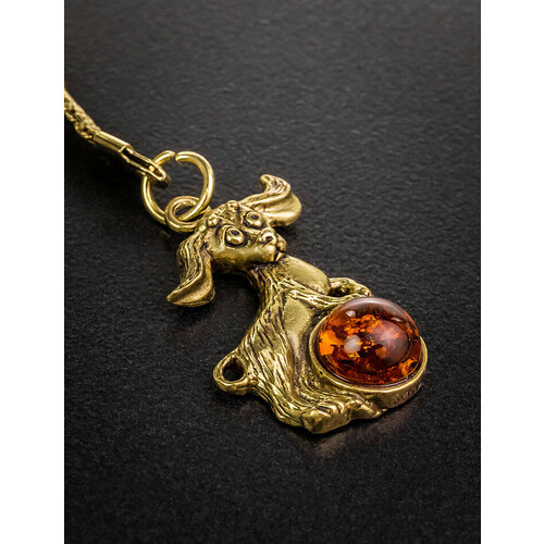 Брелок AmberHandmade, бордовый, желтый