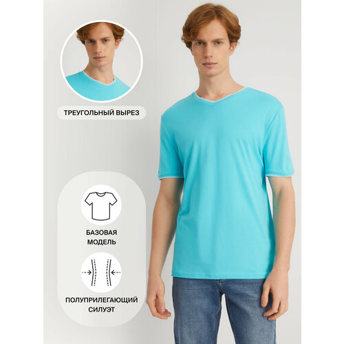 фото Футболка zolla, размер m, бирюзовый