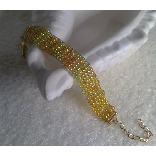 фото Плетеный браслет браслет, 1 шт., размер 17 см, размер one size, желтый fsb1