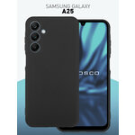 Чехол ROSCO для Samsung Galaxy A25 (Самсунг Галакси А25), силиконовый чехол, тонкий, матовое покрытие, защита модуля камер, черный - изображение