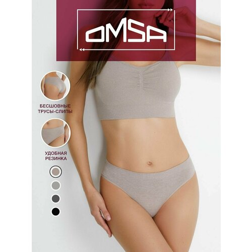 Трусы Omsa, размер 44/46 (S/M), бежевый 7060 303 трусы для девочки 76 38 серый меланж 1612