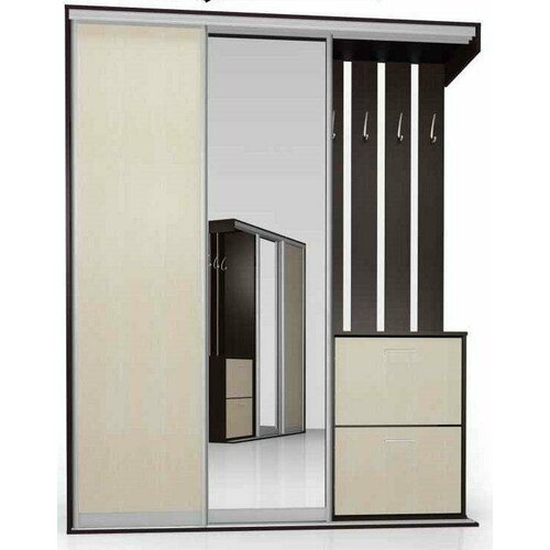 Прихожая Мебелайн «Мебелайн – 13» Корпус дуб молочный/вставка дуб молочный