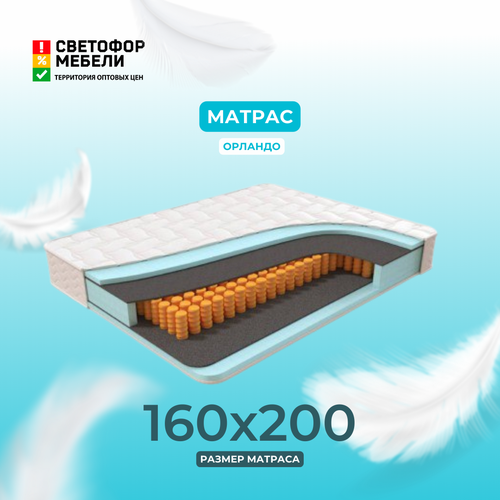 Матрас Орландо, независимый пружинный блок, трикотаж, ППУ 1600х2000, бремен