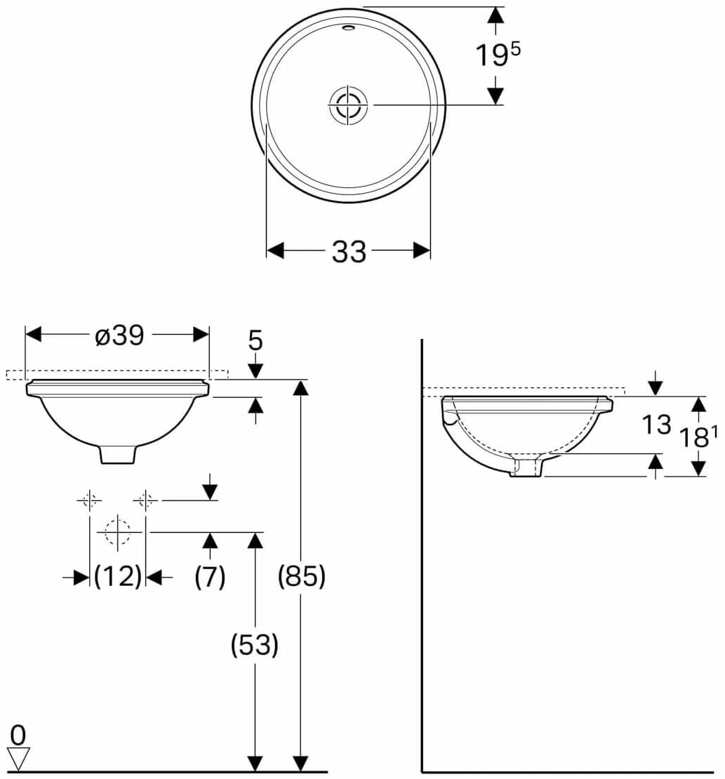 Раковина Geberit VariForm 39 см 500.744.01.2