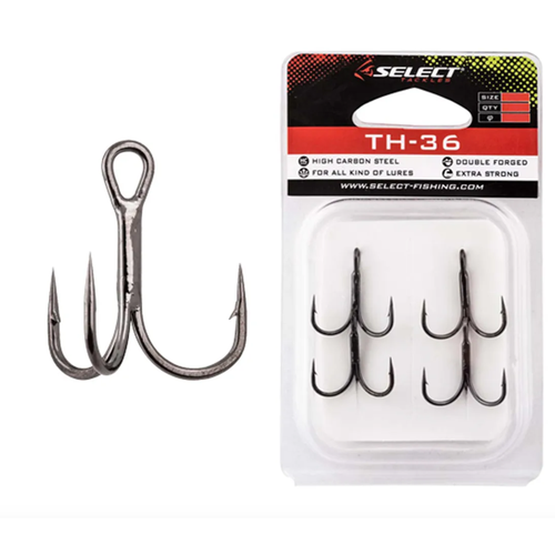 Крючки Select тройные treble hook TH-36 #02 (4шт в упаковке)