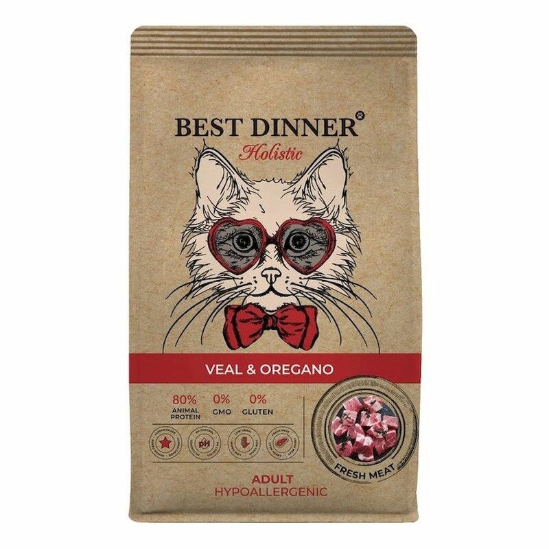 Сухой корм для кошек телятина, орегано Best Dinner Бест Диннер/Veal & Oregano/ 400 гр