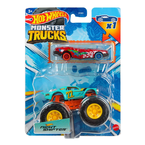 Машинка Hot Wheels (Monster Trucks) Night Shifter, HWN36-LA10 набор машинок monster jam монстр джем траки меняющие цвет м 1 64 2 шт 6044943