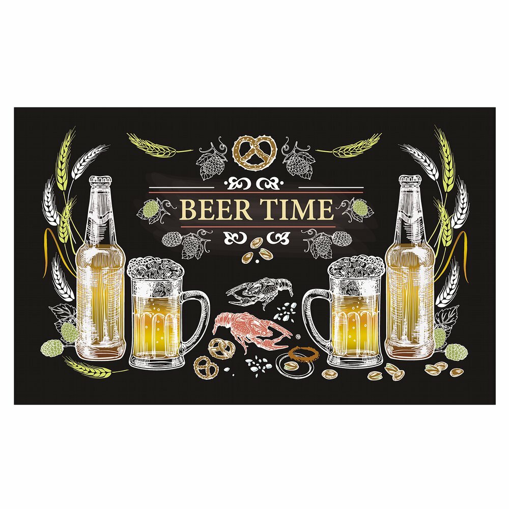 Разделочная доска "BEER TIME", деревянная, с декором, размер 29х17 см.