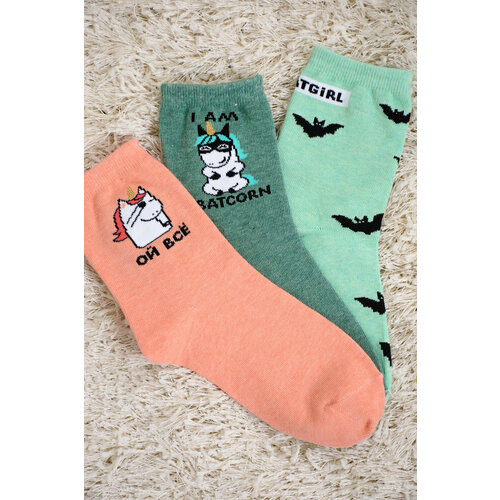 Носки Натали 3 пары, размер 32-34, зеленый носки детские тимон комплект 3 пары размеры 32 34