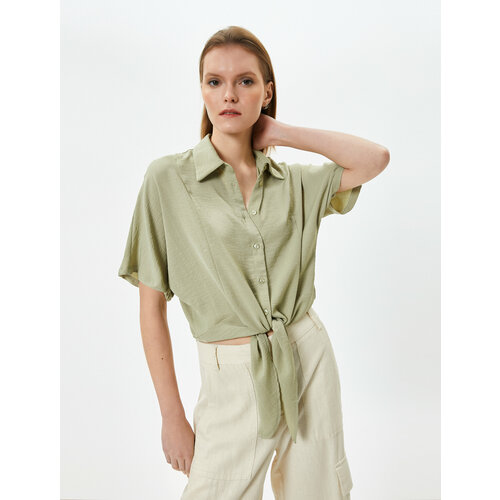 фото Рубашка koton, размер 34, хаки