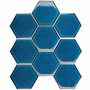 Керамическая мозаика StarMosaic Hexagon big Deep Blue Glossy JJFQ80048 25,6x29,5 см