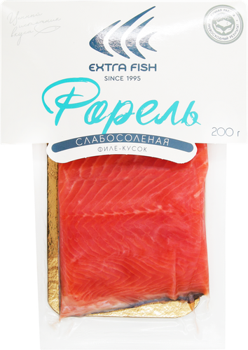 Форель Радужная соленая Extra Fish филе-кусок с кожей, 200 г