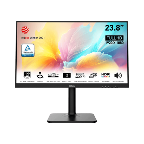 MSI Монитор LCD 238 169 1920х1080FHD IPS nonGLARE 75 Hz 250 cdm2 H178V178 10001 167M 5ms HDMI USB-C Height adj Pivot Tilt Swivel Speakers 1Y Black 2285000₽