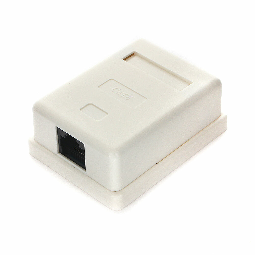 Компьютерная розетка Cablexpert белая RJ-45 внешняя 1 порт NA216