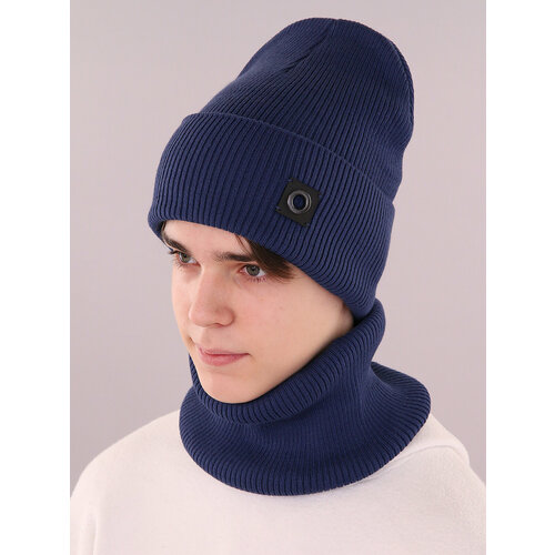 фото Шапка бини поляярик, размер 52-54, мультиколор, серый