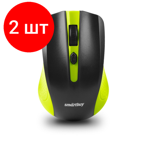 Комплект 2 штук Мышь компьютерная Smartbuy ONE 352 зелено-черная WLS SBM-352AG-GK60 200800₽
