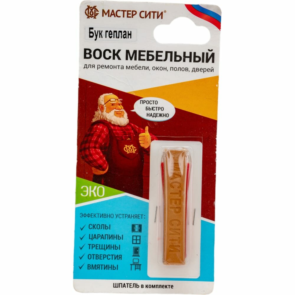 Мастер Сити Воск мебельный мягкий (блистер), Бук геплан, 501 2011501