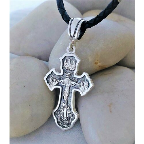 Крестик Леона, серебро, 925 проба, оксидирование, чернение, размер 5.5 см.