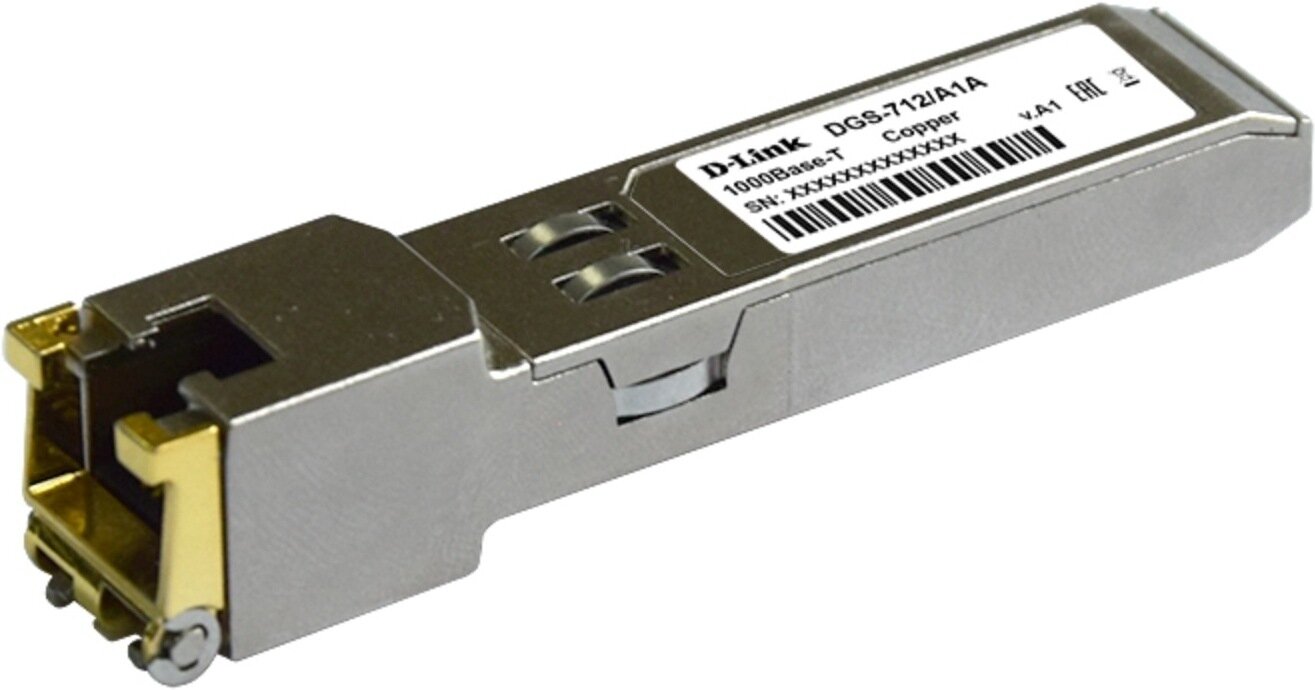 Модуль D-Link 712/A2A SFP-трансивер с 1 портом 1000Base-T (до 100 м) (469695)