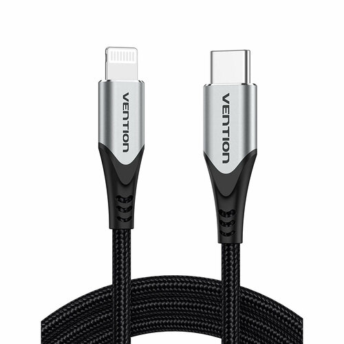 Кабель Vention USB 2.0 CM/Lightning 8M для iPad/iPhone - 1м. Серебристый (TACHF)