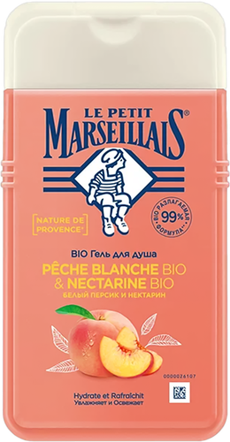 Гель для душа LE PETIT MARSEILLAIS Белый персик био и нектарин био, 400 мл