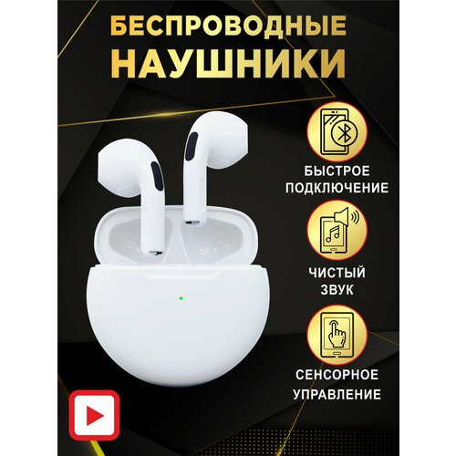 Беспроводные наушники Bluetooth для телефона iPhone Android спортивные и компьютерные белые 422₽