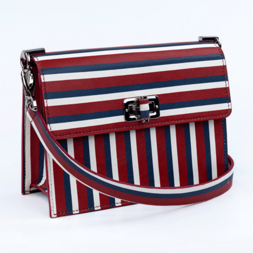 Сумка David Gutman, фактура гладкая, красный, синий