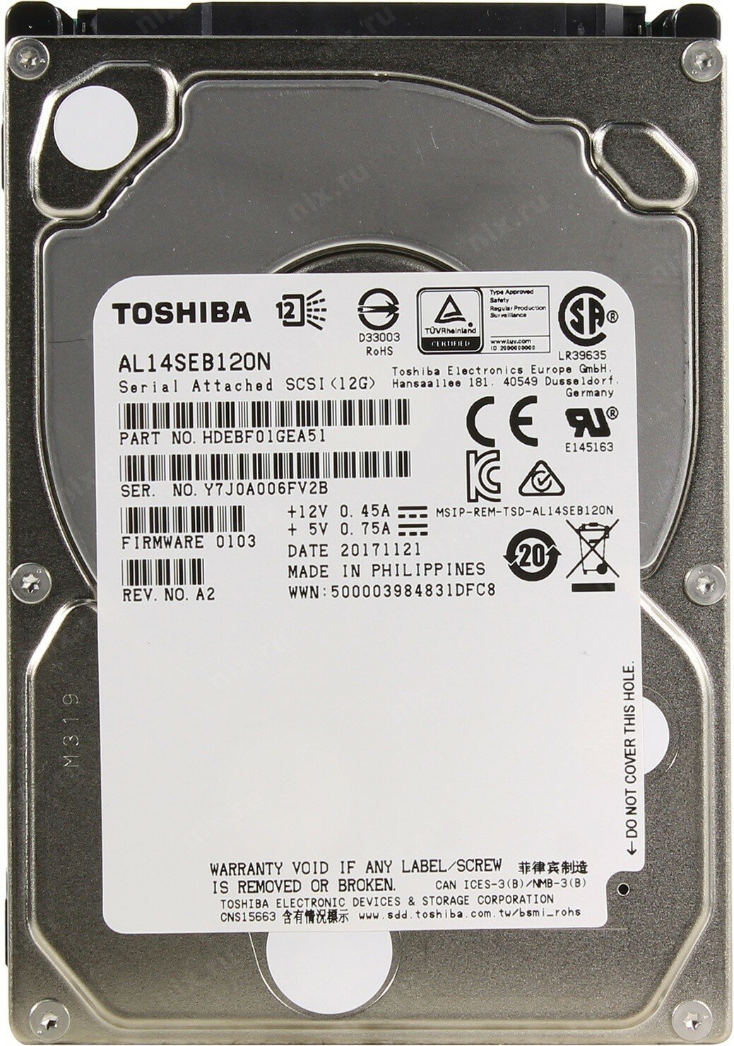 Жесткий диск 1.2TB Toshiba AL14SEB120N