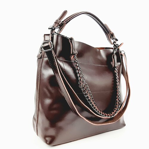 фото Сумка fuzi house, фактура гладкая, коричневый