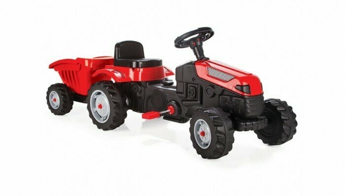 Педальный трактор с прицепом Active Tractor Красный