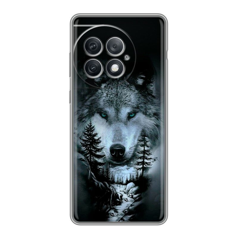 Дизайнерский силиконовый чехол для ВанПлюс Асе 2 Про / OnePlus Ace 2 Pro Лесной волк