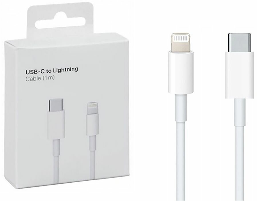 Кабель USB-C to Lightning Cable (1m) 8 pin для Apple iPhone 8 X Xr Xs 11 11 Pro 11 Pro Max 12 12 Mini 12 Pro / 13 13 Mini 13 Pro 13 Pro Max SE 2022 14/iPad/iPod/AirPods MQGJ2ZM/A Model A1703 1:1 — фото 1