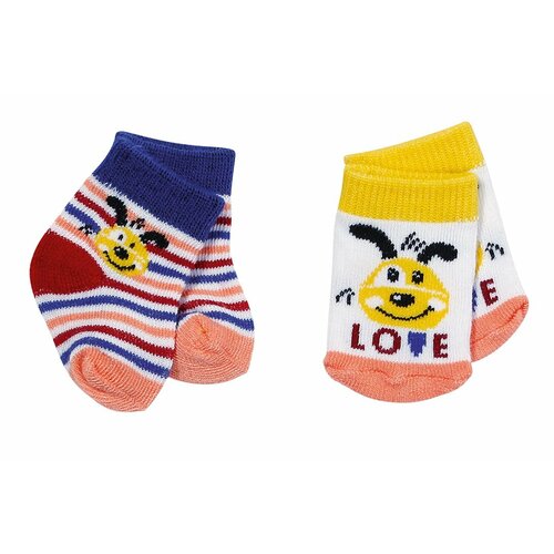 фото Одежда для куклы zapf baby born носочки для кукол 43 см, с изображением собачки, 2 шт. zapf creation