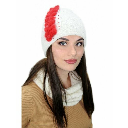 фото Шапка lemmex комплект "алвета" стойка-хомут, размер 55-56, белый