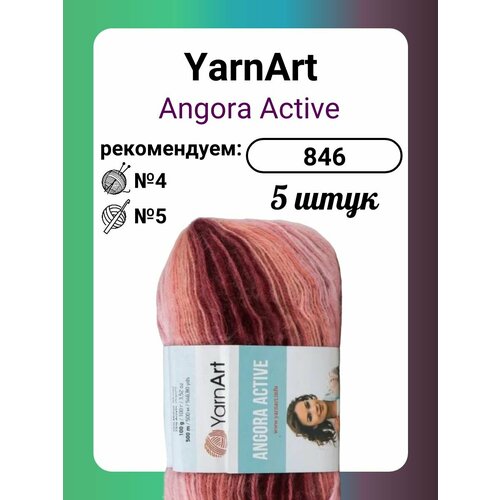 Пряжа YarnArt Angora Active 846, 100 г, 500 м, 5 штук