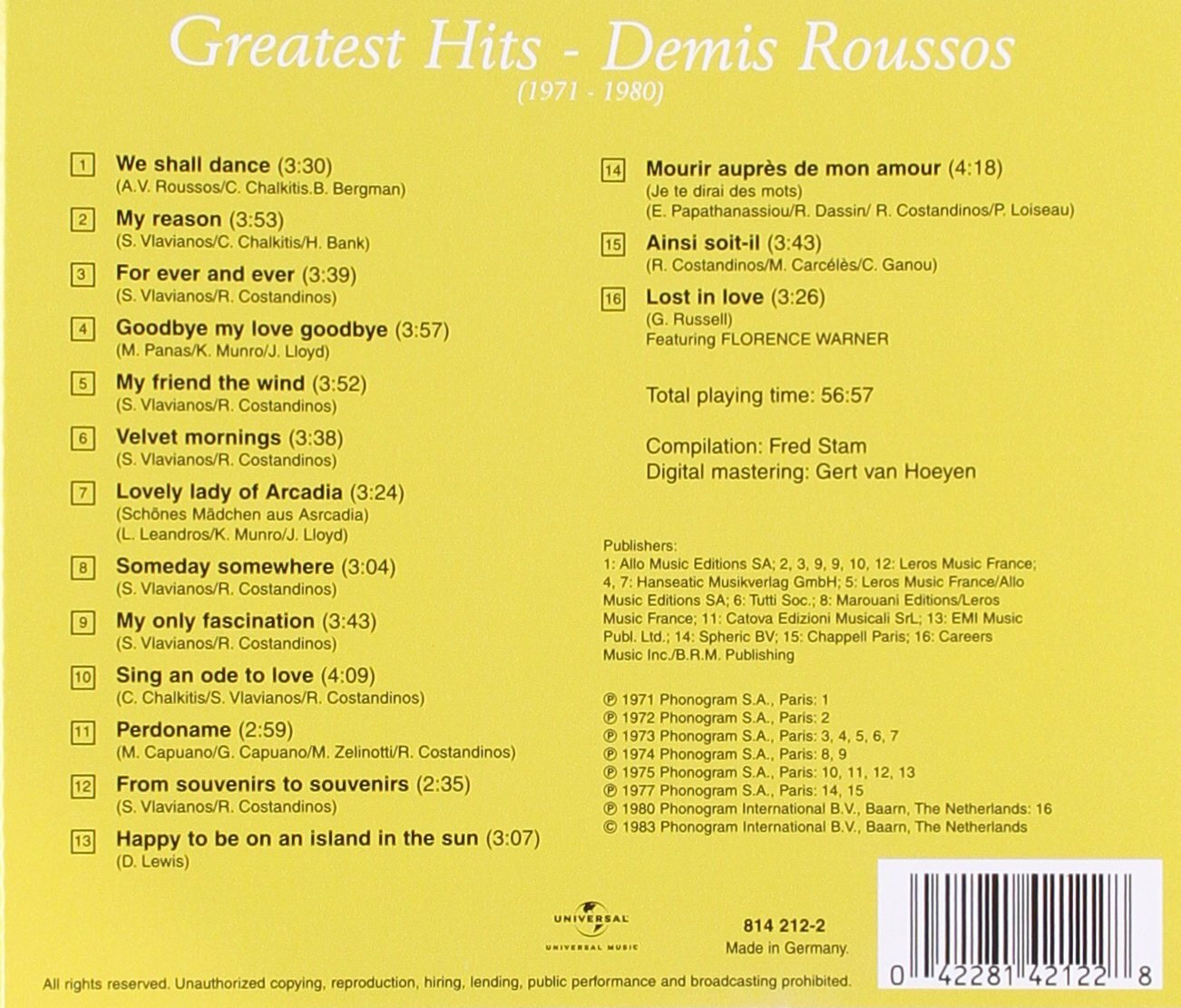CD Demis Roussos - фото №2