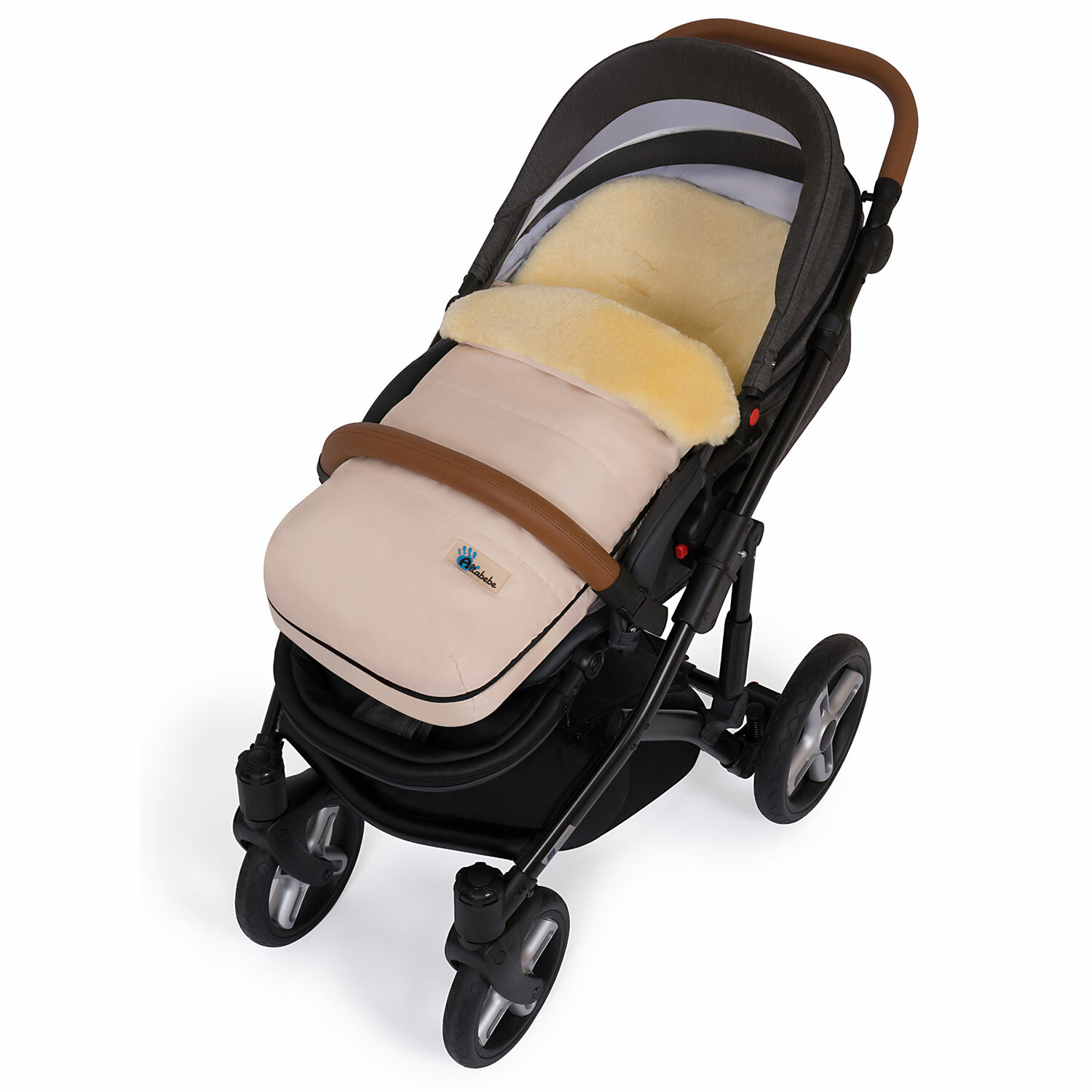 Конверт зимний Nuovita Altabebe Lambskin-Footmuff, бежевый - фото №18