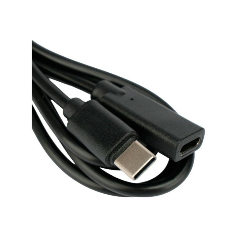 Кабель-удлинитель USB 2.0 Cablexpert Type-C(М)/Type-C(F), 3A, 60Вт, PD/QC3.0, медь,1м, черный, пакет - фото №3