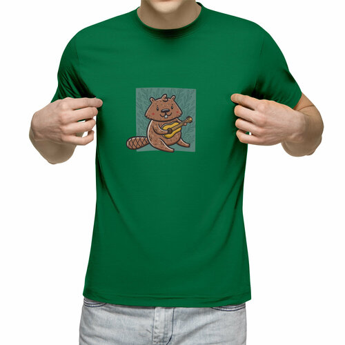 Футболка Us Basic, размер XL, зеленый мужская футболка забавные кот и птичка на фоне веточек l черный