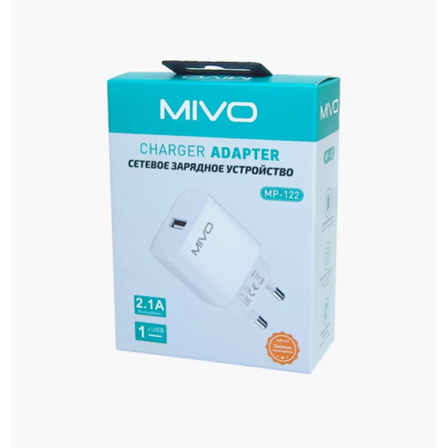 Сетевое зарядное устройство MIVO MP-122/ 1 USB-порт, 5 В/ 2.1 A сетевое зарядное устройство mivo mp 223