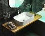 Раковина в ванную накладная Radostone Ornella Solid Surface белая матовая прямоугольная 580х380х140 мм