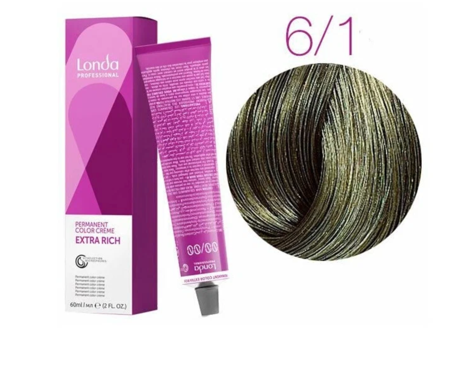 Лонда / Londa Professional - Крем-краска для волос Permanent Color Extra Rich тон 6/1, 60 мл